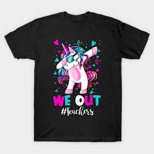 Unicorn End Of School Year Student Summer We Out Teachers T-Shirt